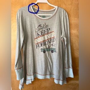Double D Ranch Gray and Light Blue Sweatshirt